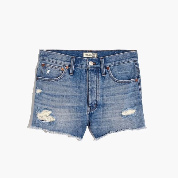 Madewell Mid-Rise Button Fly Relaxed Denim Jean Shorts Homecrest Wash Size 26 - Picture 4 of 14